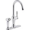 Arsdale Single-Handle Standard Kitchen Faucet In Polished Chrome With On-Deck Sidespray