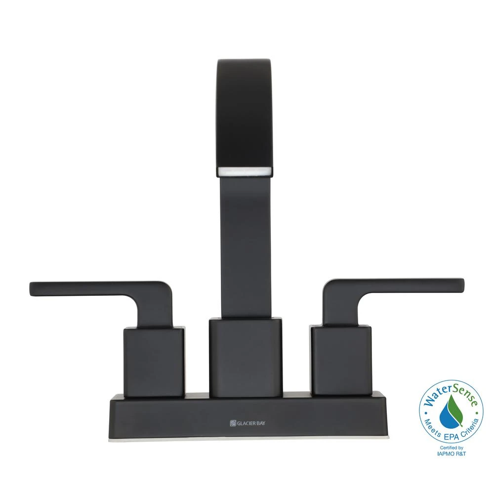 Farrington 4 In. Centerset 2-Handle Hi-Arc Bathroom Faucet In Matte Black 9 Farrington 4 In. Centerset 2-Handle Hi-Arc Bathroom Faucet In Matte Black - Image 7