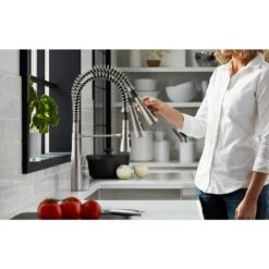 Simplice Single-Handle Pull-Down Sprayer Kitchen Faucet In Vibrant Stainless 15 Simplice Single-Handle Pull-Down Sprayer Kitchen Faucet In Vibrant Stainless -Alliee Bath And Faucet Shop 8bc4fdebfb6d7db04aa281c6c63e6836 1800x1800