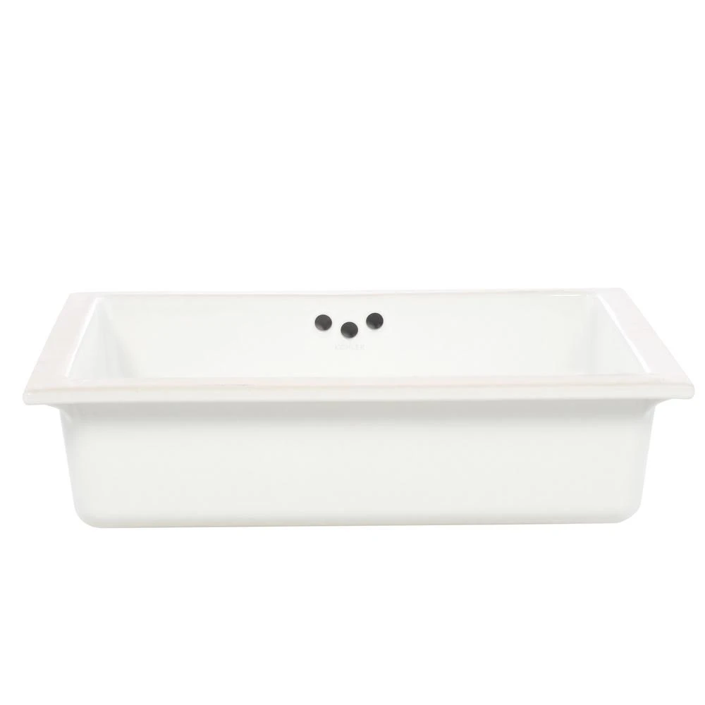 KOHLER Kathryn Vitreous China Undermount Bathroom Sink In White With Overflow Drain 6 KOHLER Kathryn Vitreous China Undermount Bathroom Sink In White With Overflow Drain - Image 4