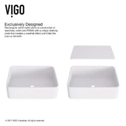 VIGO Jasmine Handmade Matte Stone Rectangle Vessel Bathroom Sink In Matte White -Alliee Bath And Faucet Shop 91517931a0a30f61078bb316582d0b6c 5acb5efd 7897 4109 8893 3295e7acf173 1800x1800