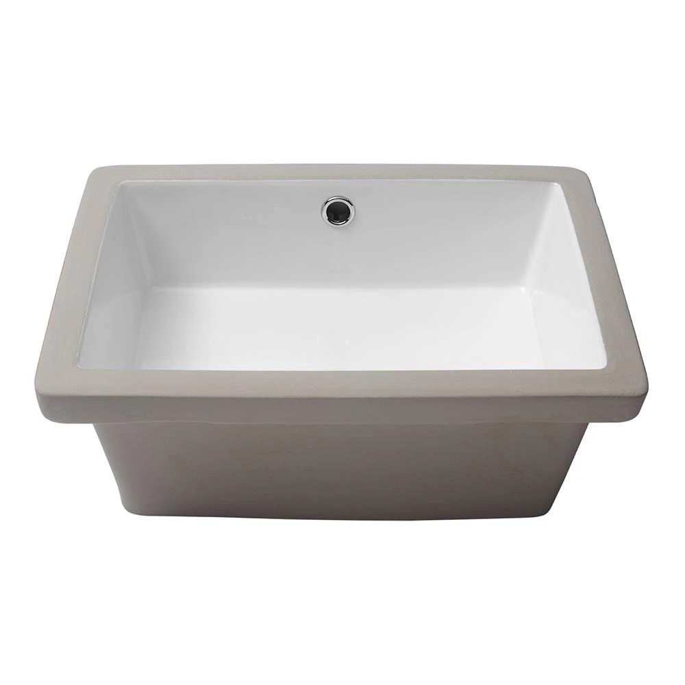 Boyel Living 17 In. X 12 In. Rectangle Undermount Bathroom Vessel Sink White 6 Boyel Living 17 In. X 12 In. Rectangle Undermount Bathroom Vessel Sink White - Image 4