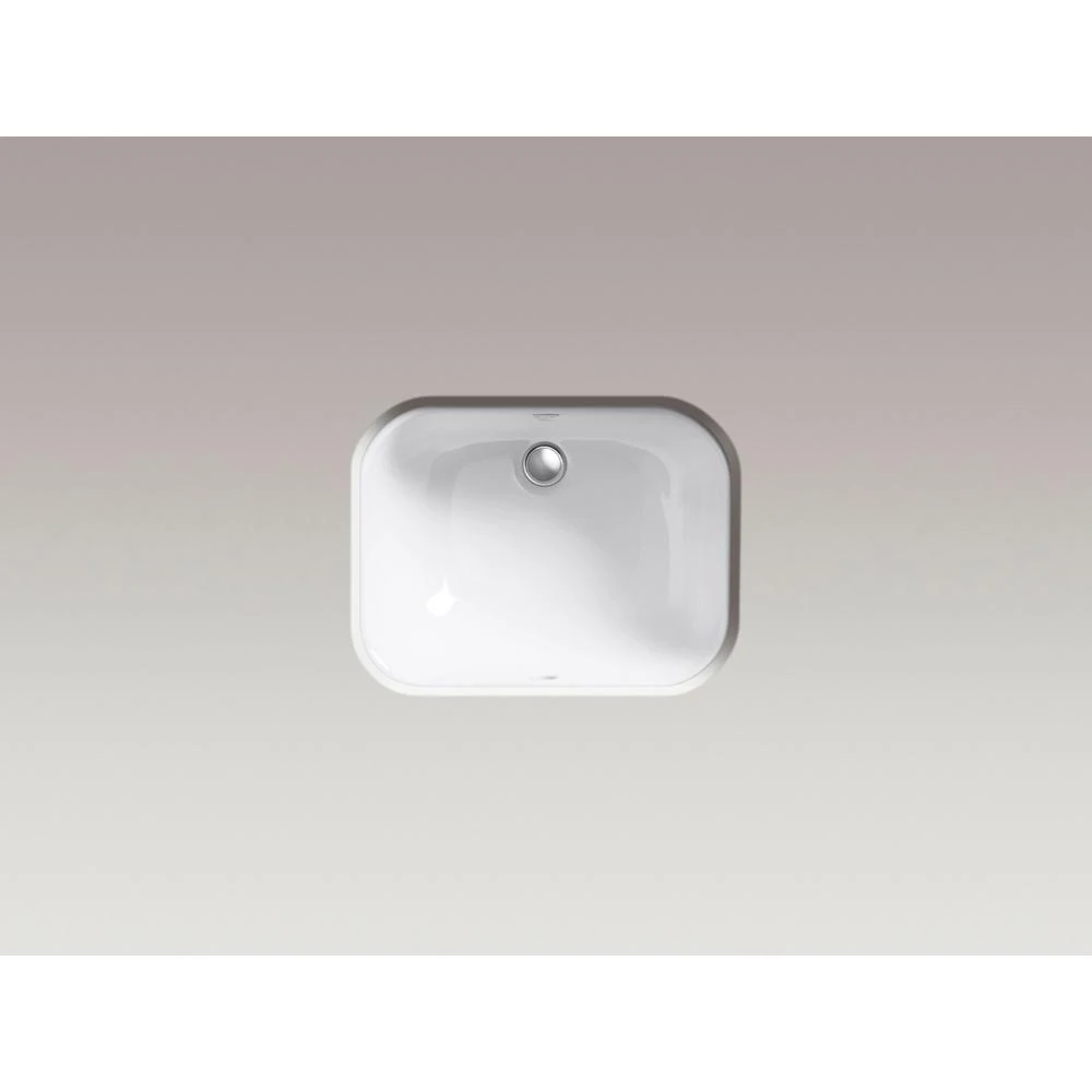 KOHLER Tahoe Undermount Cast Iron Bathroom Sink In White With Overflow Drain 5 KOHLER Tahoe Undermount Cast Iron Bathroom Sink In White With Overflow Drain - Image 3