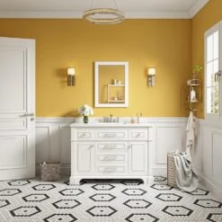 Melpark 48 In. W X 22 In. D Bath Vanity In White With Cultured Marble Vanity Top In White With White Sink -Alliee Bath And Faucet Shop 969e21cb3f5415c46cdce3fef9588298 1800x1800