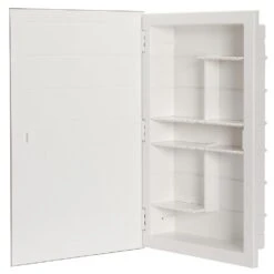 Spacecab 16 In. W X 26 In. H Frameless Recessed Medicine Cabinet With 6-Shelves And Polished Edge Mirror -Alliee Bath And Faucet Shop 96c8694faa81d57d2dc6bc3eda47144d 1800x1800