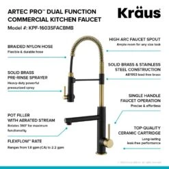 Single-Handle Kitchen Faucet With Pre-Rinse Sprayer And Pot Filler In Spot Free Antique Champagne Bronze/Matte Black -Alliee Bath And Faucet Shop 97093e74ad256617ffb60cc1a05181a2 1800x1800