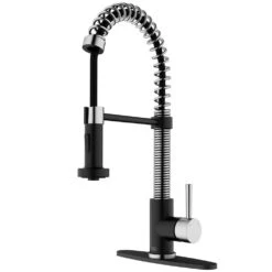 Edison Single-Handle Pull-Down Sprayer Kitchen Faucet With Deck Plate In Matte Black 12 Edison Single-Handle Pull-Down Sprayer Kitchen Faucet With Deck Plate In Matte Black -Alliee Bath And Faucet Shop 9a3dd9a8af3ec99884a46bc8a1c34867 1800x1800