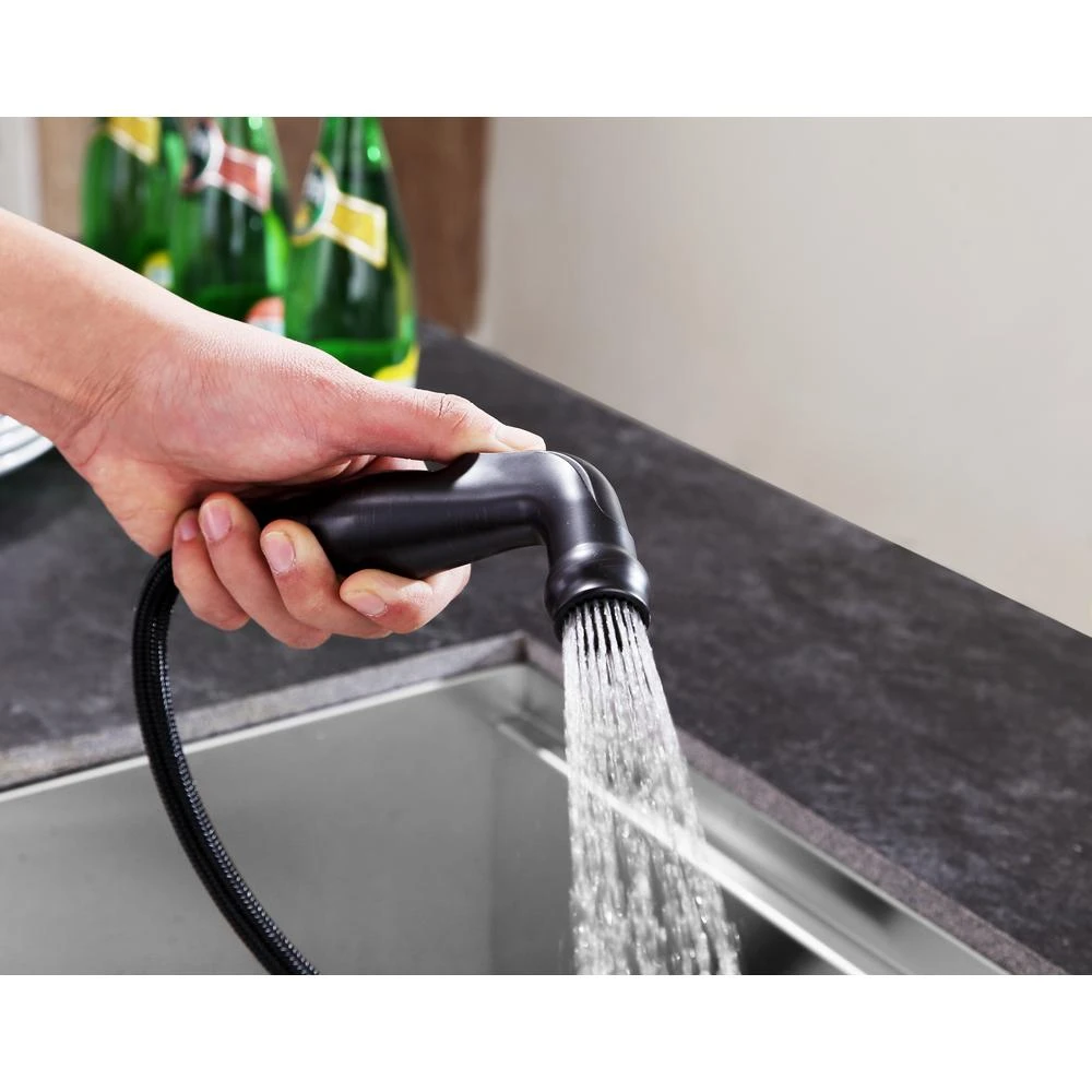 Farnese Single-Handle Standard Kitchen Faucet With Side Sprayer In Oil Rubbed Bronze 8 Farnese Single-Handle Standard Kitchen Faucet With Side Sprayer In Oil Rubbed Bronze - Image 6