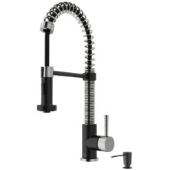 Edison Single-Handle Pull-Down Sprayer Kitchen Faucet With Soap Dispenser In Matte Black -Alliee Bath And Faucet Shop 9d0404b543823fc78d9c91805dad676d 1800x1800