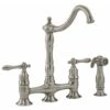 Lyndhurst 2-Handle Bridge Kitchen Faucet With Side Sprayer In Brushed Nickel -Alliee Bath And Faucet Shop 9e15141a0ea7dfe8f9dbaf26c557b43d 1800x1800