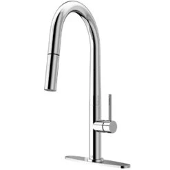 Greenwich Single-Handle Pull-Down Sprayer Kitchen Faucet With Deck Plate In Matte Black -Alliee Bath And Faucet Shop 9f371a939b40df5e9ca2185c6fd4069a 1800x1800