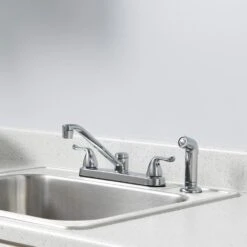 Constructor 2-Handle Standard Kitchen Faucet With Side Sprayer In Chrome -Alliee Bath And Faucet Shop 9f93636f9dd8422361ea0c97056c0d27 1800x1800