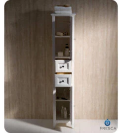 Fresca Oxford 14"W X 16"D X 68"H Antique White Linen Cabinet -Alliee Bath And Faucet Shop FST2060AW 4 1800x1800