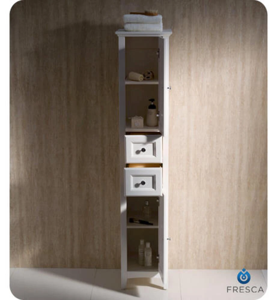 Fresca Oxford 14"W X 16"D X 68"H Antique White Linen Cabinet 7 Fresca Oxford 14"W X 16"D X 68"H Antique White Linen Cabinet - Image 5