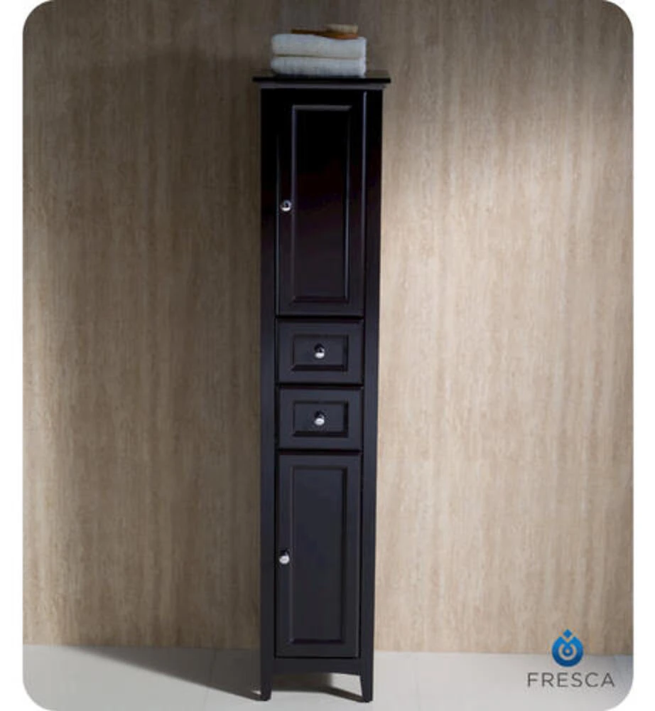 Fresca Oxford 14"W X 16"D X 68"H Espresso Linen Cabinet 5 Fresca Oxford 14"W X 16"D X 68"H Espresso Linen Cabinet - Image 3