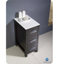 Fresca Torino 12"W X 18"D X 28"H Espresso Linen Cabinet 11 Fresca Torino 12"W X 18"D X 28"H Espresso Linen Cabinet -Alliee Bath And Faucet Shop FST6212ES 2 1800x1800