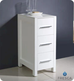 Fresca Torino 12"W X 18"D X 28"H White Linen Cabinet -Alliee Bath And Faucet Shop FST6212WH 1 1800x1800