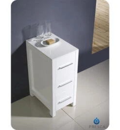 Fresca Torino 12"W X 18"D X 28"H White Linen Cabinet -Alliee Bath And Faucet Shop FST6212WH 2 1800x1800