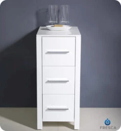 Fresca Torino 12"W X 18"D X 28"H White Linen Cabinet -Alliee Bath And Faucet Shop FST6212WH 3 1800x1800