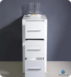 Fresca Torino 12"W X 18"D X 28"H White Linen Cabinet -Alliee Bath And Faucet Shop FST6212WH 4 1800x1800