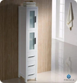 Fresca Torino 12"W X 15"D X 68-1/8"H White Linen Cabinet -Alliee Bath And Faucet Shop FST6260WH 1 1800x1800