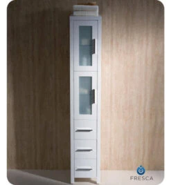 Fresca Torino 12"W X 15"D X 68-1/8"H White Linen Cabinet -Alliee Bath And Faucet Shop FST6260WH 3 1800x1800