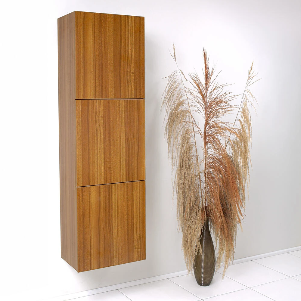 Fresca 18"W X 12"D X 59"H Teak Linen Cabinet 4 Fresca 18"W X 12"D X 59"H Teak Linen Cabinet - Image 2