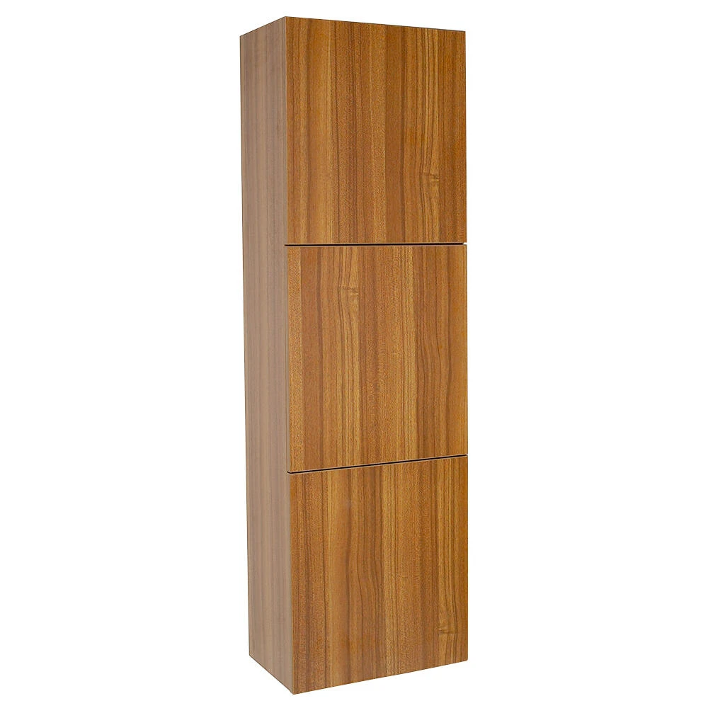 Fresca 18"W X 12"D X 59"H Teak Linen Cabinet 3 Fresca 18"W X 12"D X 59"H Teak Linen Cabinet