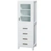 Wyndham Collection Sheffield 24"White Linen Tower With Shelved Cabinet Storage And 4 Drawers 2 Wyndham Collection Sheffield 24"White Linen Tower With Shelved Cabinet Storage And 4 Drawers -Alliee Bath And Faucet Shop WC 1414 LT WHT 1800x1800