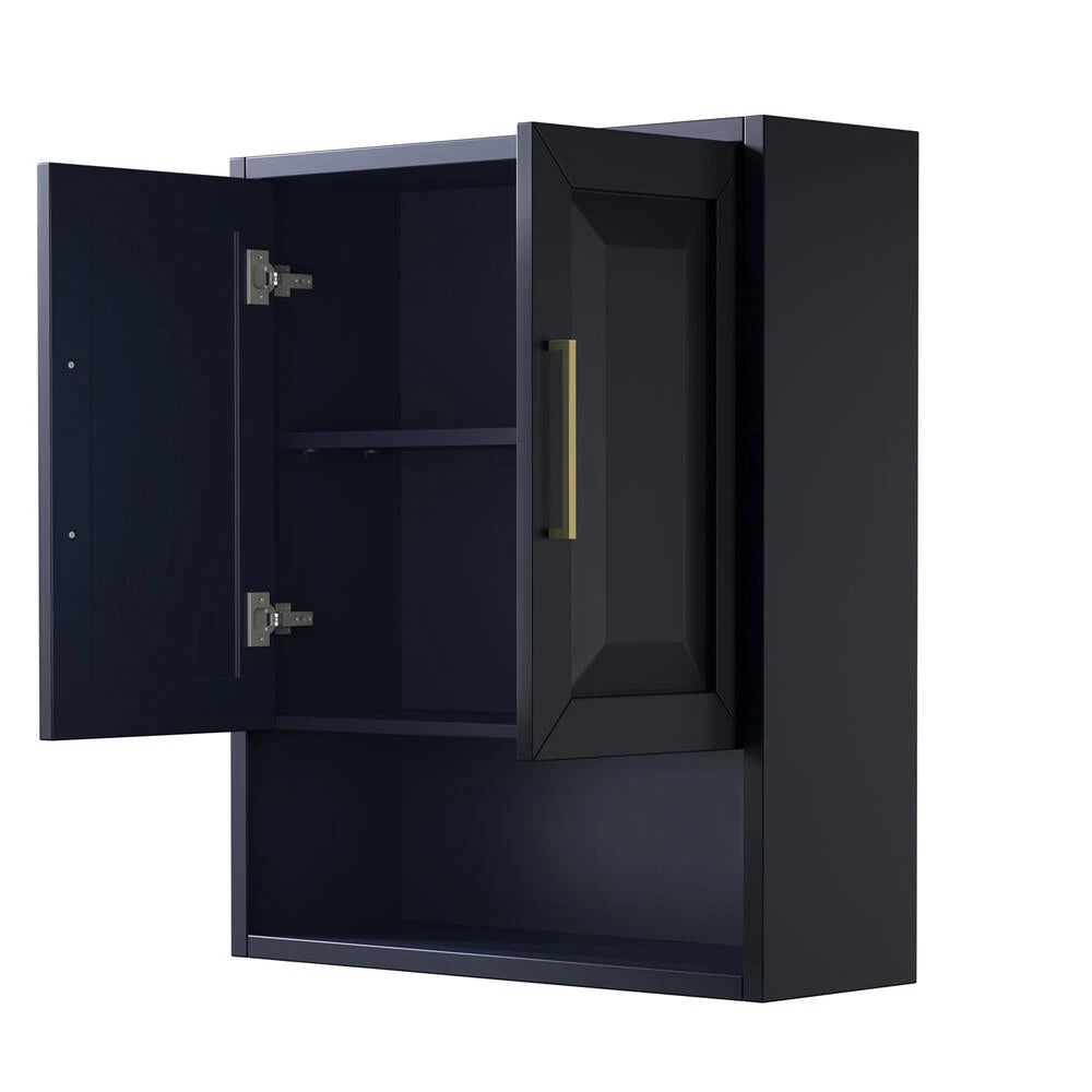 Wyndham Collection Daria 25"W X 9"D Dark Blue Over The Toilet Storage Cabinet 4 Wyndham Collection Daria 25"W X 9"D Dark Blue Over The Toilet Storage Cabinet - Image 2