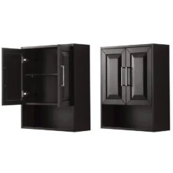 Wyndham Collection Daria 25"W X 9"D Dark Espresso Bathroom Wall Cabinet -Alliee Bath And Faucet Shop WC 2525 WC DES CLOSEDANDOPEN 1800x1800