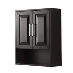 Wyndham Collection Daria 25"W X 9"D Dark Espresso Bathroom Wall Cabinet