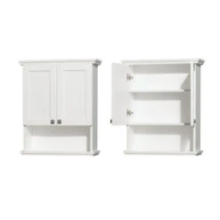 Wyndham Collection Acclaim 25"W X 9"D X 30"H White Bathroom Wall Cabinet -Alliee Bath And Faucet Shop WCV8000WCWHCLOSEDANDOPEN 1800x1800