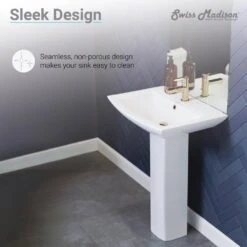 Swiss Madison Sublime Pedestal Bathroom Vessel Sink Round Single Faucet Hole In White -Alliee Bath And Faucet Shop a1ac3e8b2cb7ad10ac2d514ac3fcf661 1800x1800