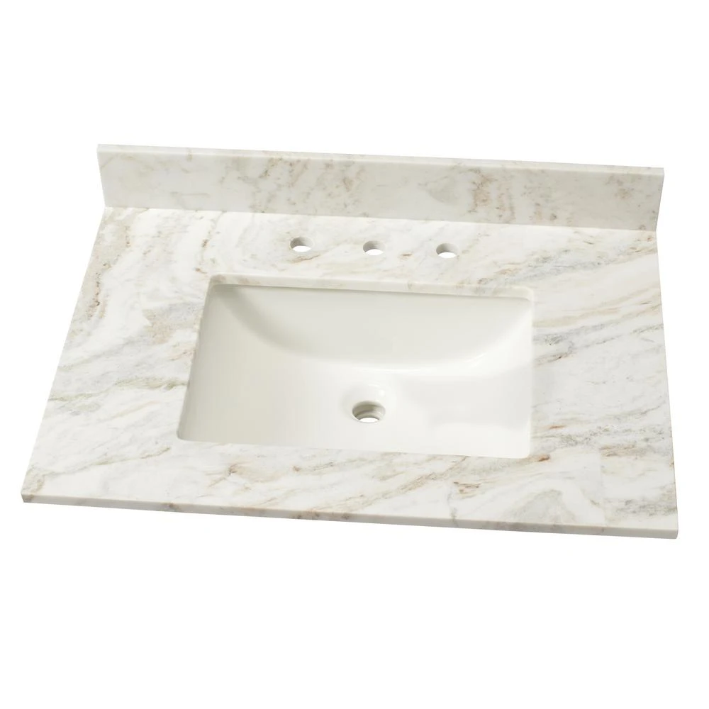 49 In. W Marble Vanity Top In Arabescato Venato 10 49 In. W Marble Vanity Top In Arabescato Venato - Image 8