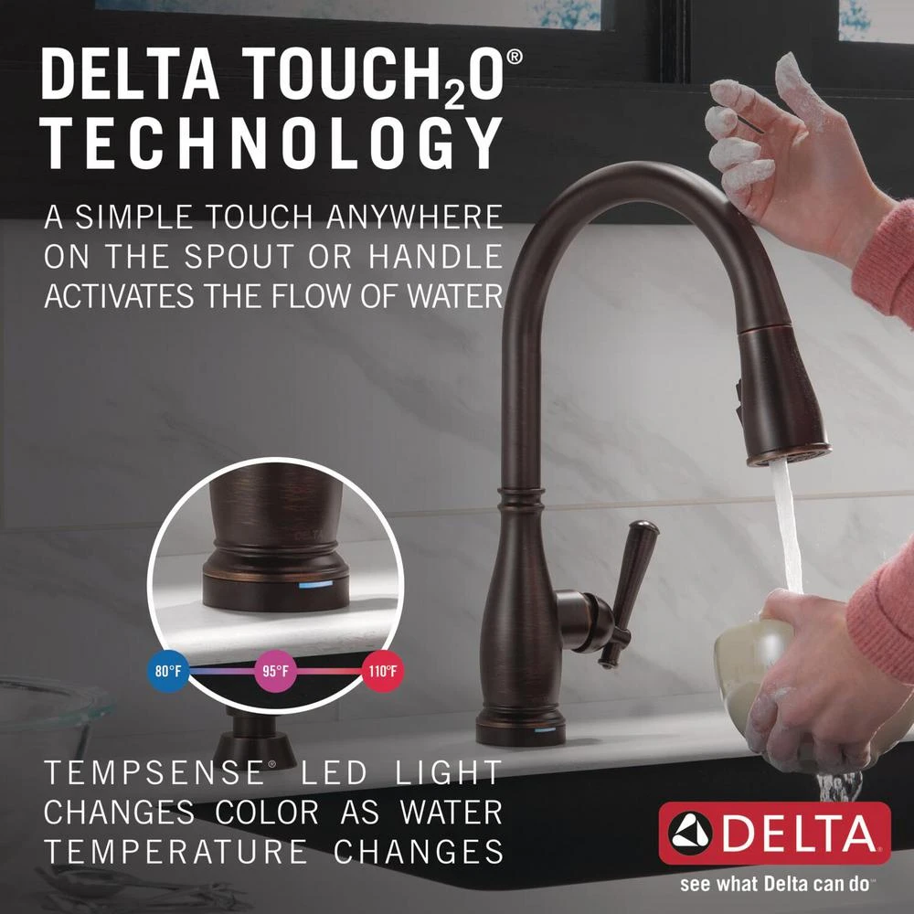 Charmaine Single-Handle Pull-Down Sprayer Kitchen Faucet With Touch2O And ShieldSpray Technologies In Venetian Bronze 7 Charmaine Single-Handle Pull-Down Sprayer Kitchen Faucet With Touch2O And ShieldSpray Technologies In Venetian Bronze - Image 5