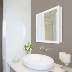 Concord 30 In. X 30 In. Tri-View Surface-Mount Medicine Cabinet In White Gloss -Alliee Bath And Faucet Shop a431b0ca676c09f242a4d75c77221e28 1800x1800