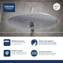Euphoria 3-Spray 10 In. Single Ceiling Mount Fixed Rain Shower Head In Starlight Chrome -Alliee Bath And Faucet Shop a51446ba623970427b88214fee38ba54 68492208 bafa 47bb bd8e ef272b133dd5 1800x1800