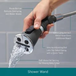 SideKick Two-in-One 5-Spray Dual Showerhead And Handheld Showerhead With Pause In Chrome -Alliee Bath And Faucet Shop a534522969f27ebe4fb24f9ced554843 1800x1800
