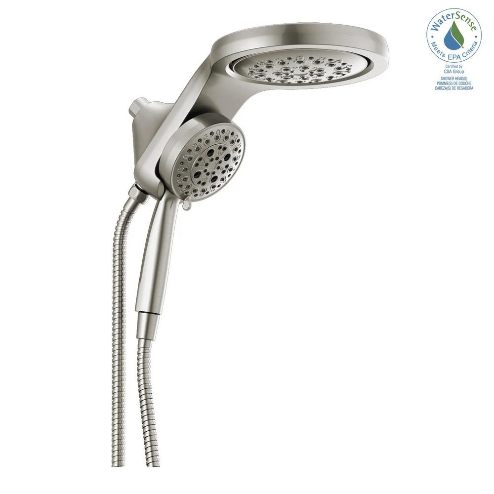 HydroRain Two-in-One 5-Spray 6 In. Dual Wall Mount Fixed And Handheld H2Okinetic Shower Head In Stainless 16 HydroRain Two-in-One 5-Spray 6 In. Dual Wall Mount Fixed And Handheld H2Okinetic Shower Head In Stainless - Image 14