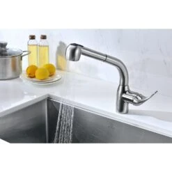 Harbour Single-Handle Pull-Out Sprayer Kitchen Faucet In Brushed Nickel -Alliee Bath And Faucet Shop a6e87d888d5fe56b5bf2f90706191ebf 1800x1800