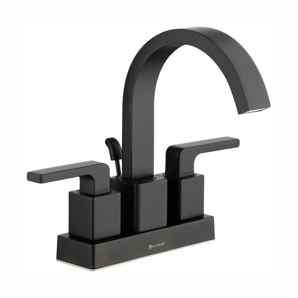 Farrington 4 In. Centerset 2-Handle Hi-Arc Bathroom Faucet In Matte Black 3 Farrington 4 In. Centerset 2-Handle Hi-Arc Bathroom Faucet In Matte Black