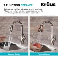 Merlin Single-Handle Pull-Down Sprayer Kitchen Faucet With Dual Function Sprayhead In Spot Free Stainless Steel -Alliee Bath And Faucet Shop aa676878a08ee1196350f40391d19365 1800x1800