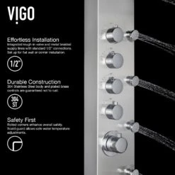 Brielle 70.5 In. 6-Jet High Pressure Shower Panel System With Rainhead Fixed Handheld Dual Shower In Stainless Steel 17 Brielle 70.5 In. 6-Jet High Pressure Shower Panel System With Rainhead Fixed Handheld Dual Shower In Stainless Steel -Alliee Bath And Faucet Shop ad2e49e6e48ee0af6a9a59ba018b8e9a 1800x1800
