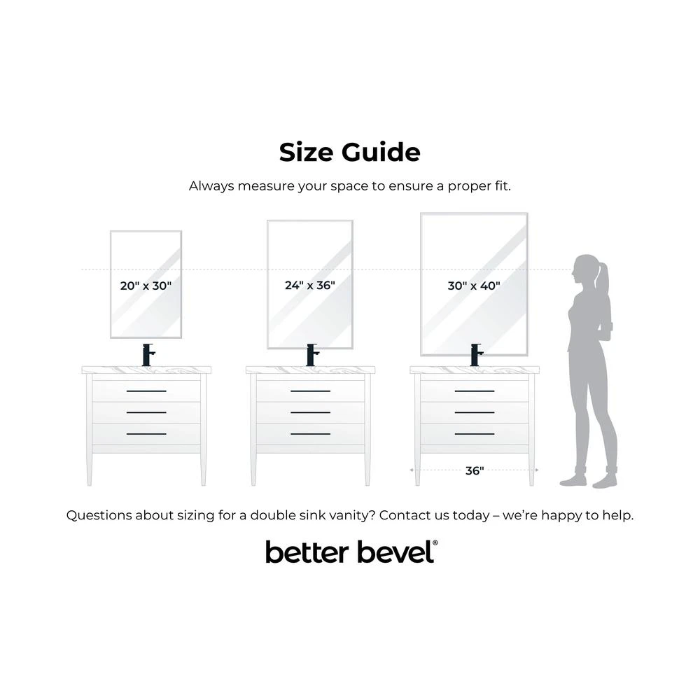 30 In. X 40 In. Frameless Beveled Edge Copper-Free Rectangle Bathroom Vanity Mirror 7 30 In. X 40 In. Frameless Beveled Edge Copper-Free Rectangle Bathroom Vanity Mirror - Image 5