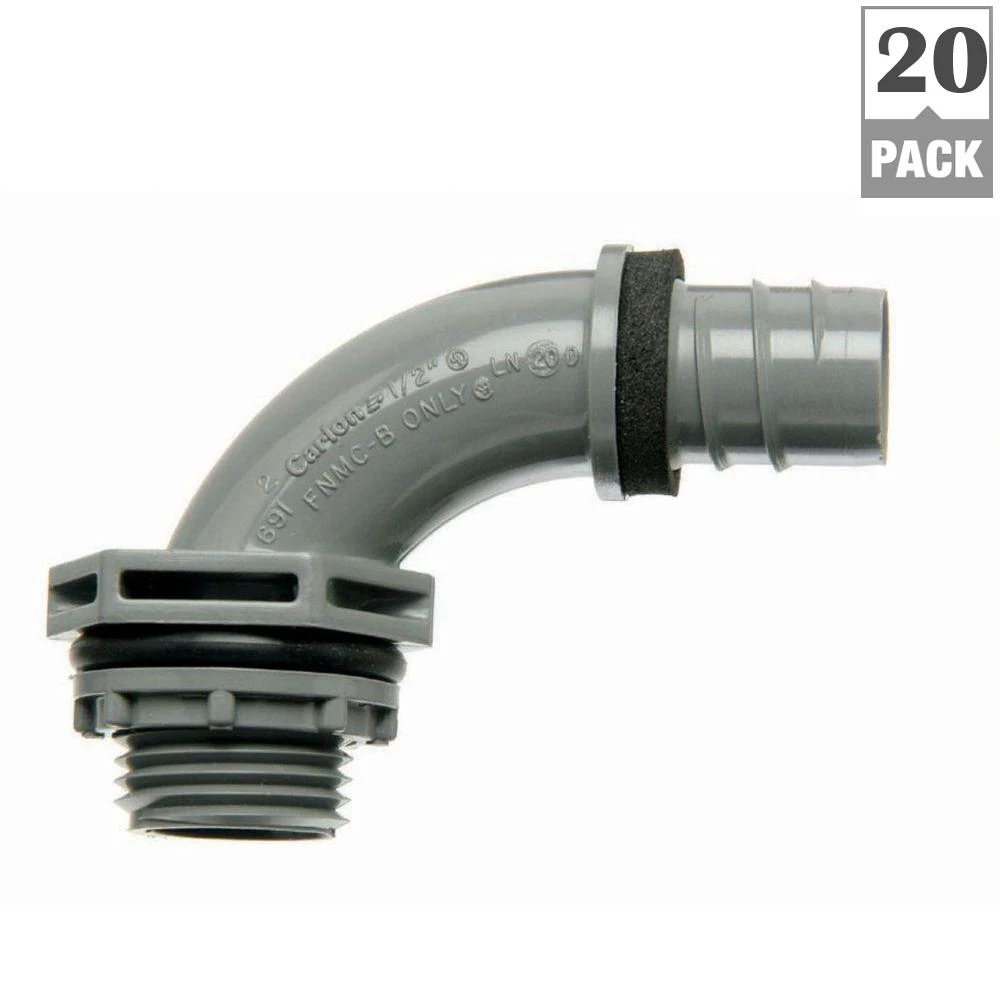 1/2 In. 90 Degree Non-Metallic Liquid Tight 1-Piece PVC Fitting (Case Of 20) 4 1/2 In. 90 Degree Non-Metallic Liquid Tight 1-Piece PVC Fitting (Case Of 20) - Image 2