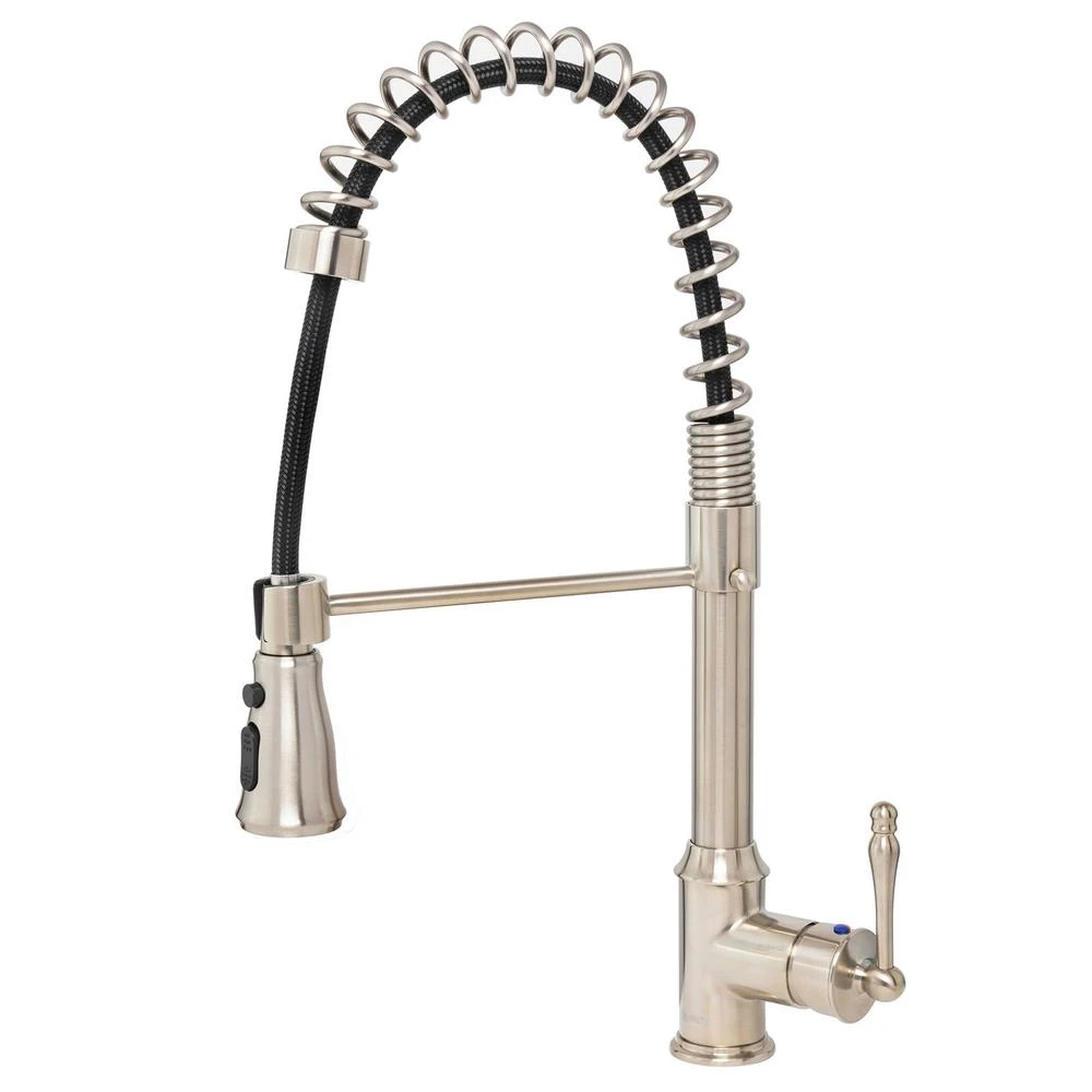 Commercial-Style Spring Neck Single-Handle Pull-Down Sprayer Kitchen Faucet With 2-function Sprayer In Chrome 4 Commercial-Style Spring Neck Single-Handle Pull-Down Sprayer Kitchen Faucet With 2-function Sprayer In Chrome - Image 2
