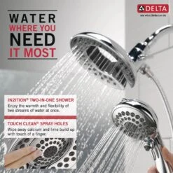 In2ition Two-in-One 5-Spray 6.8 In. Dual Wall Mount Fixed And Handheld Shower Head In Chrome 17 In2ition Two-in-One 5-Spray 6.8 In. Dual Wall Mount Fixed And Handheld Shower Head In Chrome -Alliee Bath And Faucet Shop b08bfcba7aaac5cc22ddc9de796cf72a 1800x1800