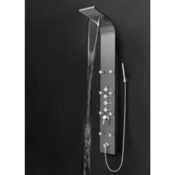 65 In. 8-Jet Shower Panel System In Space Gray Brushed Stainless Steel With Rainfall Waterfall Shower Head And Wand -Alliee Bath And Faucet Shop b1764822b2d13cc818be0f4ff4540fd0 1800x1800