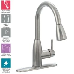 Fairbury Single-Handle Pull-Down Sprayer Kitchen Faucet In Stainless Steel -Alliee Bath And Faucet Shop b2495aebfef498b56d3795abf653cdcf 1800x1800